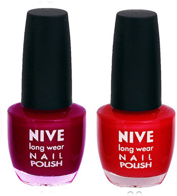 

Nive Colour Blast Nail Polish (Set of 2 Nail Polish) 1405201731 Pink,Red(Pack of 2)