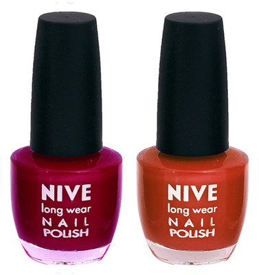 

Nive Colour Blast Nail Polish (Set of 2 Nail Polish) 1405201708 Pink,Brown(Pack of 2)