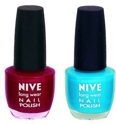

Nive Colour Blast Nail Polish (Set of 2 Nail Polish) 1405201715 Pink,Blue(Pack of 2)