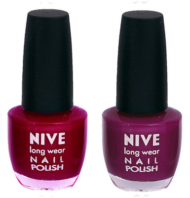 

Nive Colour Blast Nail Polish (Set of 2 Nail Polish) 1405201733 Pink,Purple(Pack of 2)