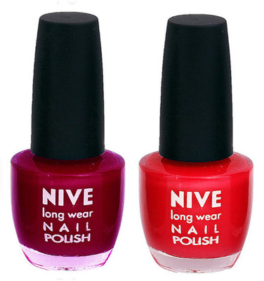 

Nive Colour Blast Nail Polish (Set of 2 Nail Polish) 1405201719 Pink,Red(Pack of 2)