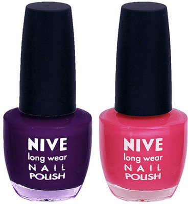 

Nive Colour Blast Nail Polish (Set of 2 Nail Polish) Purple,Pink(Pack of 2)