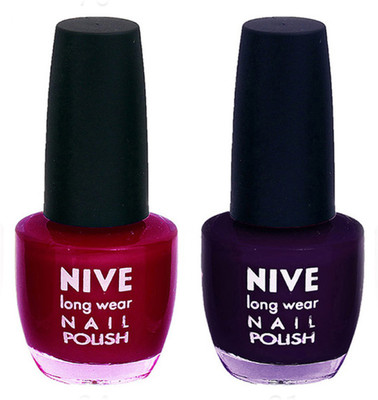 

Nive Colour Blast Nail Polish (Set of 2 Nail Polish) 1405201732 Pink,Purple(Pack of 2)