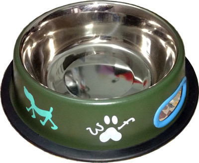 

Petshop7 Green 500 ML Small Dog Round Stainless Steel Pet Bowl & Bottle(500 L Green)