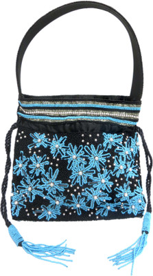 

KAWAII Multi Floral Beaded Bag Wristlet(Black)