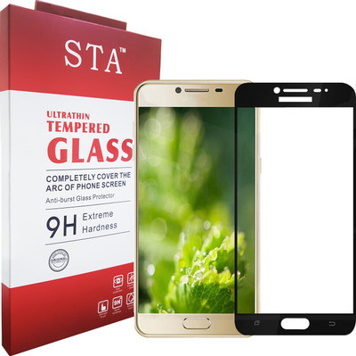 STA Tempered Glass Guard for Samsung Galaxy C9 Pro (Black) Full Screen Coverage(Pack of 1)