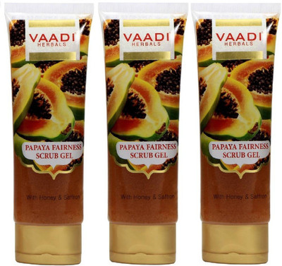 

Vaadi Herbals Papaya Fairness Scrub Gel with Honey & Saffron Scrub(360 g)
