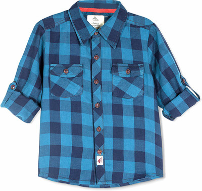 

Cherry Crumble California Boys Solid Casual Blue Shirt, Green blue