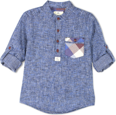 

cherry crumble california Boys Solid Casual Blue Shirt, Navy