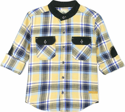 

Cherry Crumble California Boys Solid Casual Multicolor Shirt, Multicolor checkered