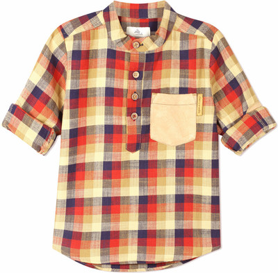 

cherry crumble california Boys Solid Casual Multicolor Shirt, Multicolor checkered