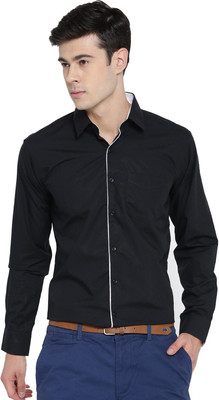 Hancock Men Solid Formal Black Shirt Hancock Men Solid Formal Black Shirt