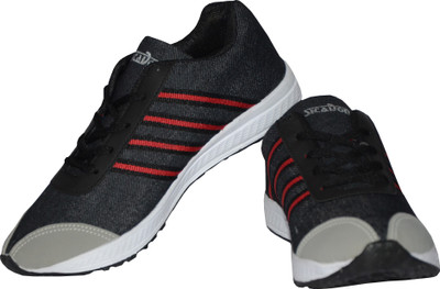 

Sicadon eFASHION Designer Striped Sports Running Shoes For Men(Black, Grey