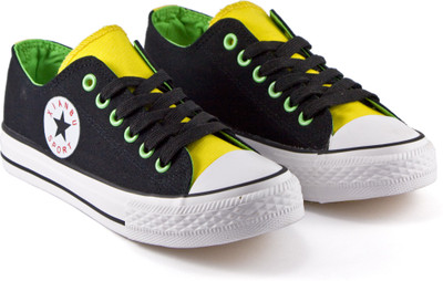

DeVEE Star Freak Black - Green Canvas Shoes For Women(Black