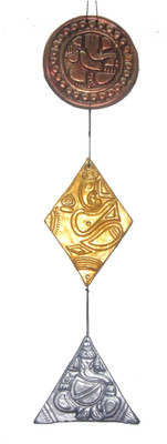 

Rasoh village hand artz ganesha wall hanging multi metal colored Decorative Showpiece - 54 cm(Terracotta, Multicolor)