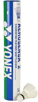

Yonex Aerosena 2 Feather Shuttle - White(Medium, 77, Pack of 12)
