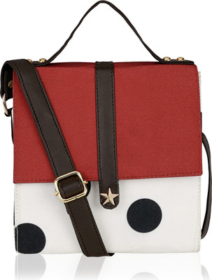 

Kleio Women Casual White Canvas Sling Bag