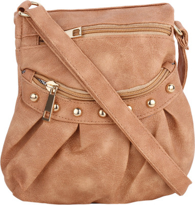 

CRAVEFORIT Girls Casual Beige PU Sling Bag