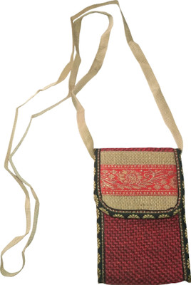 

GREAN Girls Casual Red Jute, Cotton Sling Bag