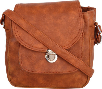 CRAVEFORIT Girls Casual Tan PU Sling Bag