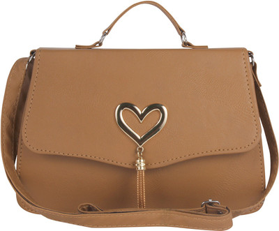 

Pink Rose Women Casual Brown PU Sling Bag