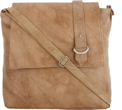 

CRAVEFORIT Girls Casual Beige PU Sling Bag