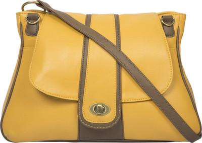 

Donna & Drew Women Casual Yellow PU Sling Bag