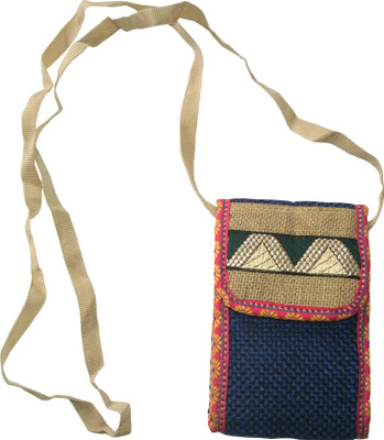 

GREAN Girls Casual Blue Jute, Cotton Sling Bag