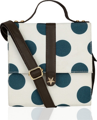 

Kleio Women Casual White Canvas Sling Bag