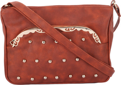 

CRAVEFORIT Girls Casual Tan PU Sling Bag