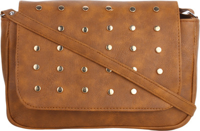 Vogue Street Girls Casual Gold, Yellow PU Sling Bag