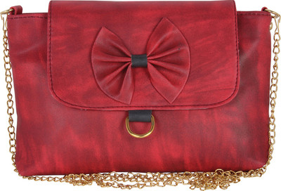 

Pink Rose Women Evening/Party Maroon PU Sling Bag