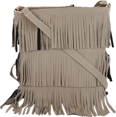 

CRAVEFORIT Girls Casual Khaki PU Sling Bag