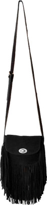 

Fuoko Girls Casual Black Genuine Leather Sling Bag