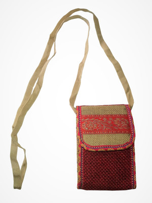 

GREAN Girls Casual Red Jute, Cotton Sling Bag
