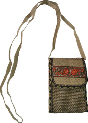 

GREAN Girls Casual Brown Jute, Cotton Sling Bag