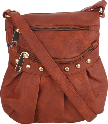 

CRAVEFORIT Girls Casual Tan PU Sling Bag