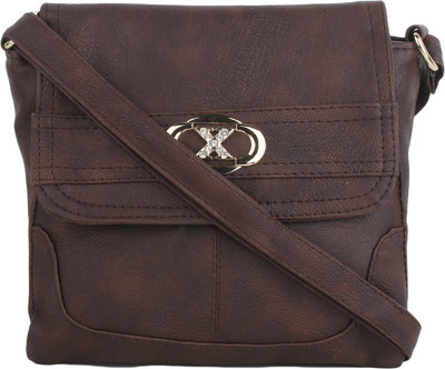 

CRAVEFORIT Girls Casual Brown PU Sling Bag