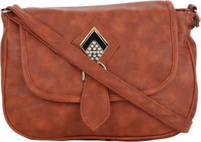 

CRAVEFORIT Girls Casual Tan PU Sling Bag