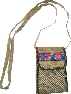 

GREAN Girls Casual Brown Jute, Cotton Sling Bag