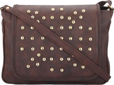 

CRAVEFORIT Girls Casual Brown PU Sling Bag