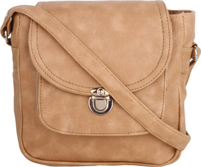 

CRAVEFORIT Girls Casual Beige PU Sling Bag
