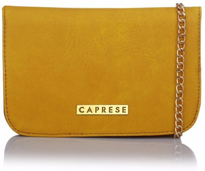 

Caprese Women Evening/Party Yellow Leatherette Sling Bag