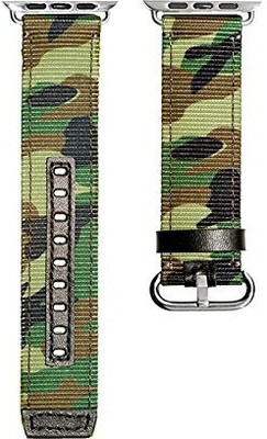 

ShopAIS Nylon Canvas Fabric Striped Changeable Replacement Wrist Watch Military color Smart Watch Strap(Mullti Color)