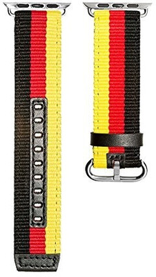 

ShopAIS Nylon Canvas Fabric Striped Changeable Replacement Wrist Watch Band Strap for Watch 42mm Yellow, Red, Black Smart Watch Strap(Mullti Color)
