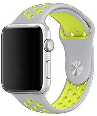 

ShopAIS iWatch Replacement Silcone Band Strap 42mm with Inbuilt Pin and Tuck Clasp (Dotted Pattern, White & Yellow) Smart Watch Strap(Mullti Color)