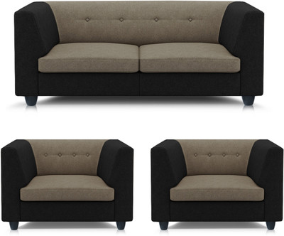 Adorn Homez Flamingo Fabric 2 + 1 + 1 Navy Blue Sofa Set(Delivery condition - DIY(Do-It-Yourself))