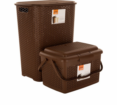 

Jaypee Plus Drop All- Laundary Basket & Carry All XL, Brown (pack of 2) Storage Basket(Pack of 2)