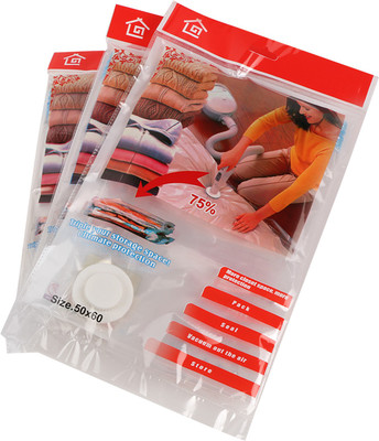 

TG PACK OF 3 (50cms X 60 Cms) Transparent Travel Storage Vaccum Bags(Pack of 3)