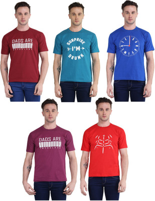 BRITISH TERMINAL Printed Men Round Neck Multicolor T-Shirt